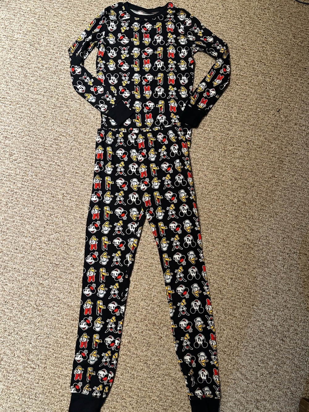 Disney Mickey Mouse Print Kids Pajama Set Sz 14-16
